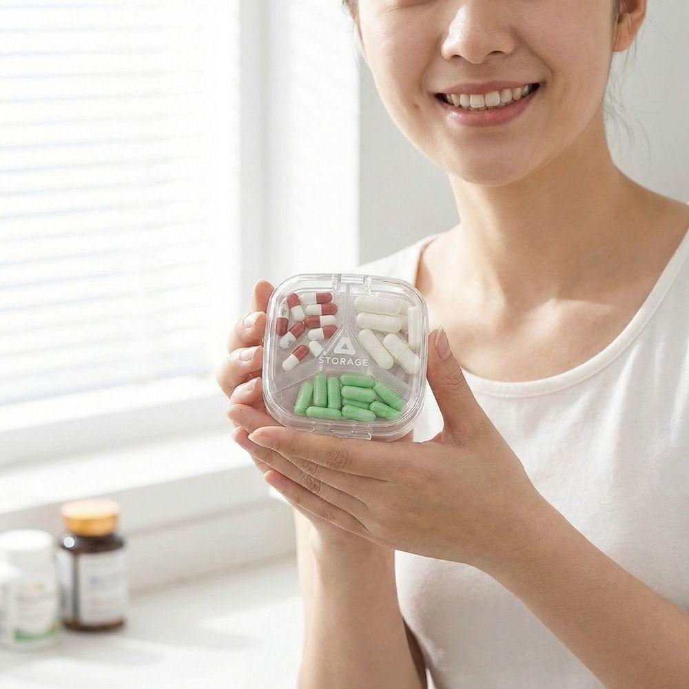 Moisture-proof Seven-Day Pillbox Portable Waterproof Sealed Pillbox Plastic Light-Proof Feature Pill Reminder Box For Elderly