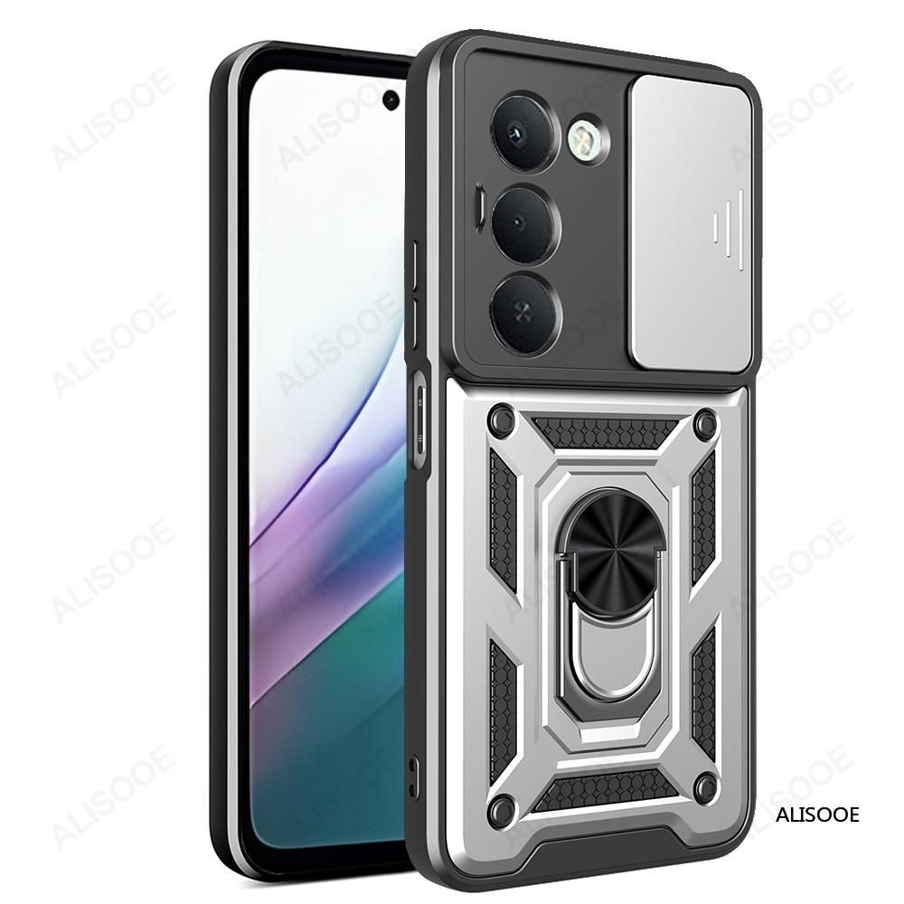 Dla Redmi 15 171mm Etui Przesuwana Kamera Pancerz Uchwyt Pierścieniowy Podpórka Ochrona Pokrowiec na Telefon Capa Funda