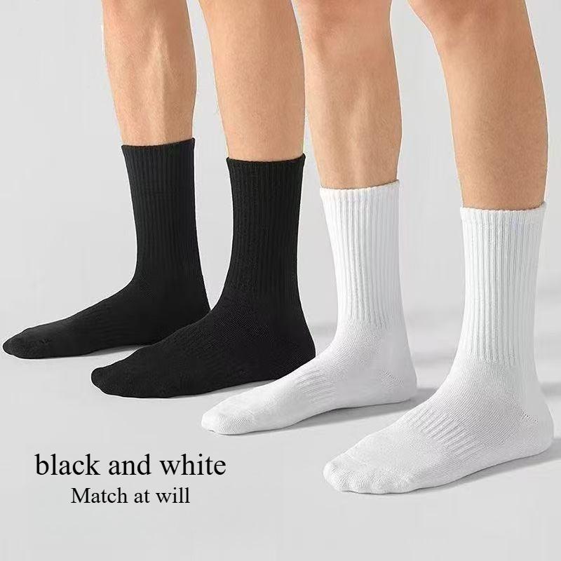 5 Pairs of 100% Cotton Socks for Men and Women, Thin Mid-calf Socks for Summer, Sweat-absorbent and Odor-resistant Pure Cotton Men's Socks