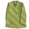 Women's Double-Breasted Slim Straight Green Suit Jacket - Stylish Spring/Autumn 2026 New Arrival