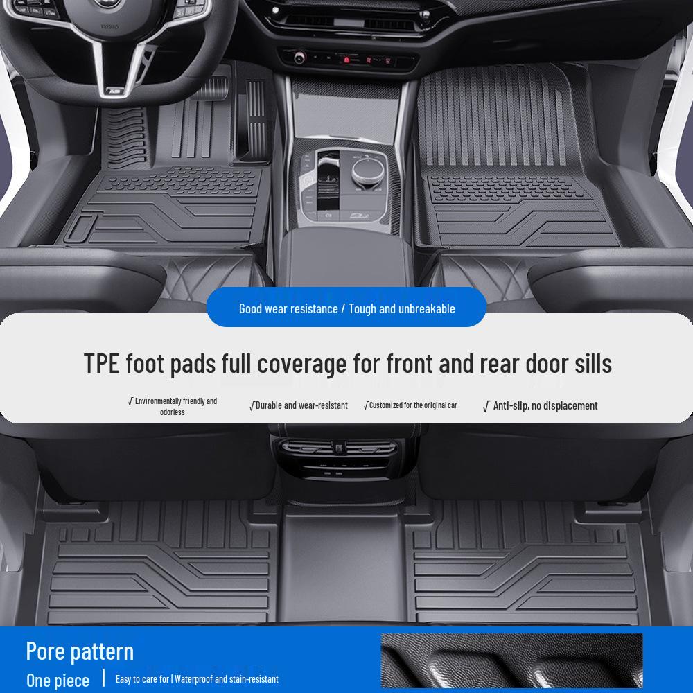 Fits BMW X1, X2, X3, X5, 1, 3, 5 Series & MINI: TPE Car Floor Mats & Door Sill Protection. Full Coverage.