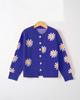 Women's Autumn-Winter Chrysanthemum Embroidered Knitted Cardigan - Casual, Simple, Fashionable, Elegant Sweater