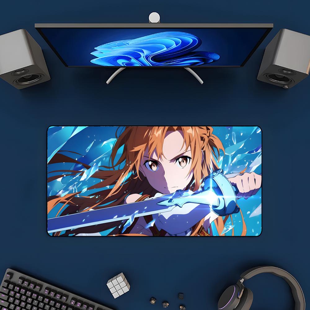 Anime Swword Art Oonline Asuna Mauspads Mousepad Großes Gaming-Mauspad LockEdge Verdickt Computer Tastatur Tisch Schreibtischmatte