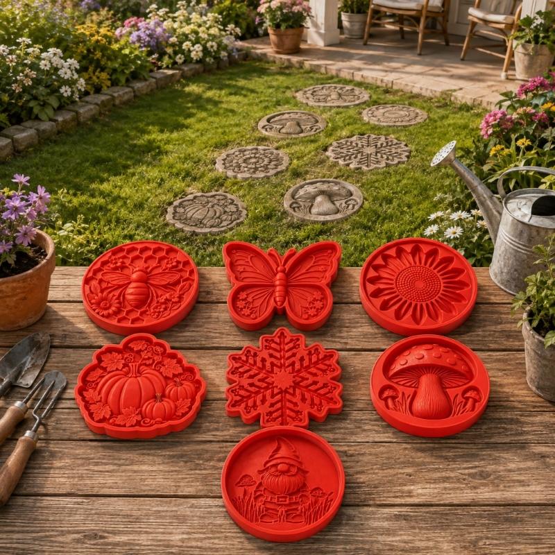 Dekorative Garten-Guss-Trittsteine für Zementstücke, Flexibles Mehrzweckwerkzeug für Hofgestaltung und Rasenkanten-Design