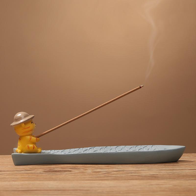 1PCS Cartoon Creative Desktop Incense Holder Tray Home Mini Incense Resin Incense Burner Desktop Ornaments