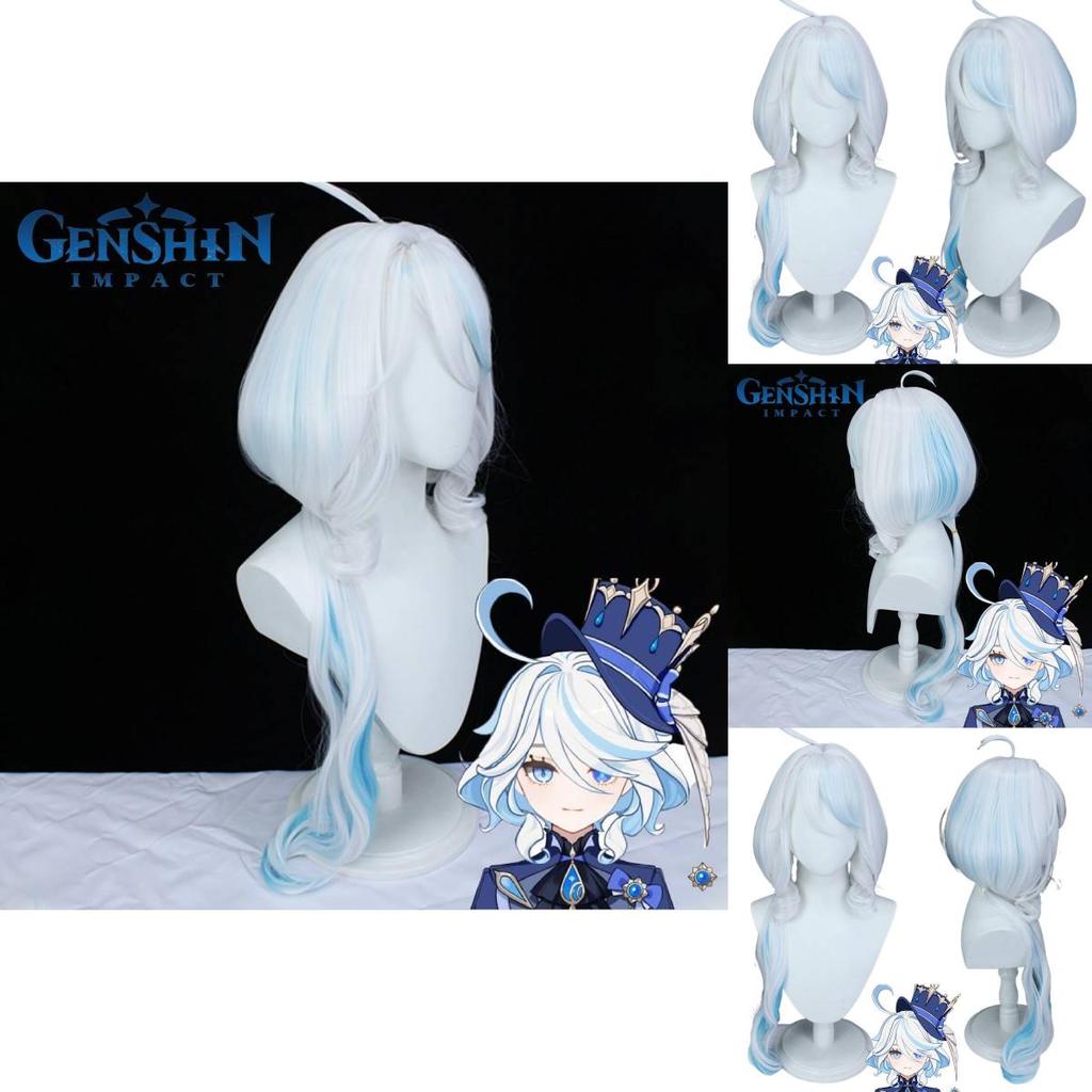 Genshin Impact Focalors Cosplay Wig High-quality Heat Resistant Hair Fiber