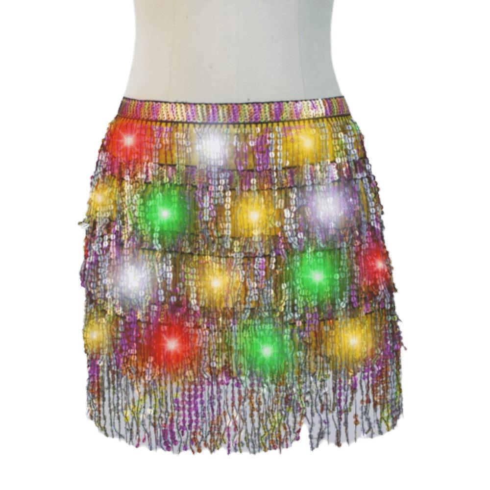 

Пояс-обертывание Танец живота Хип-шарф Блестящие костюмы для танца живота Аксессуары Хэллоуин Рождество жёлтый/разноцветный