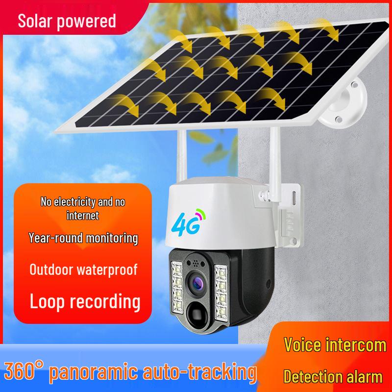 Private Model V380 Solar-Powered 4G WiFi Camera with Night Vision and HD Remote Monitoring
