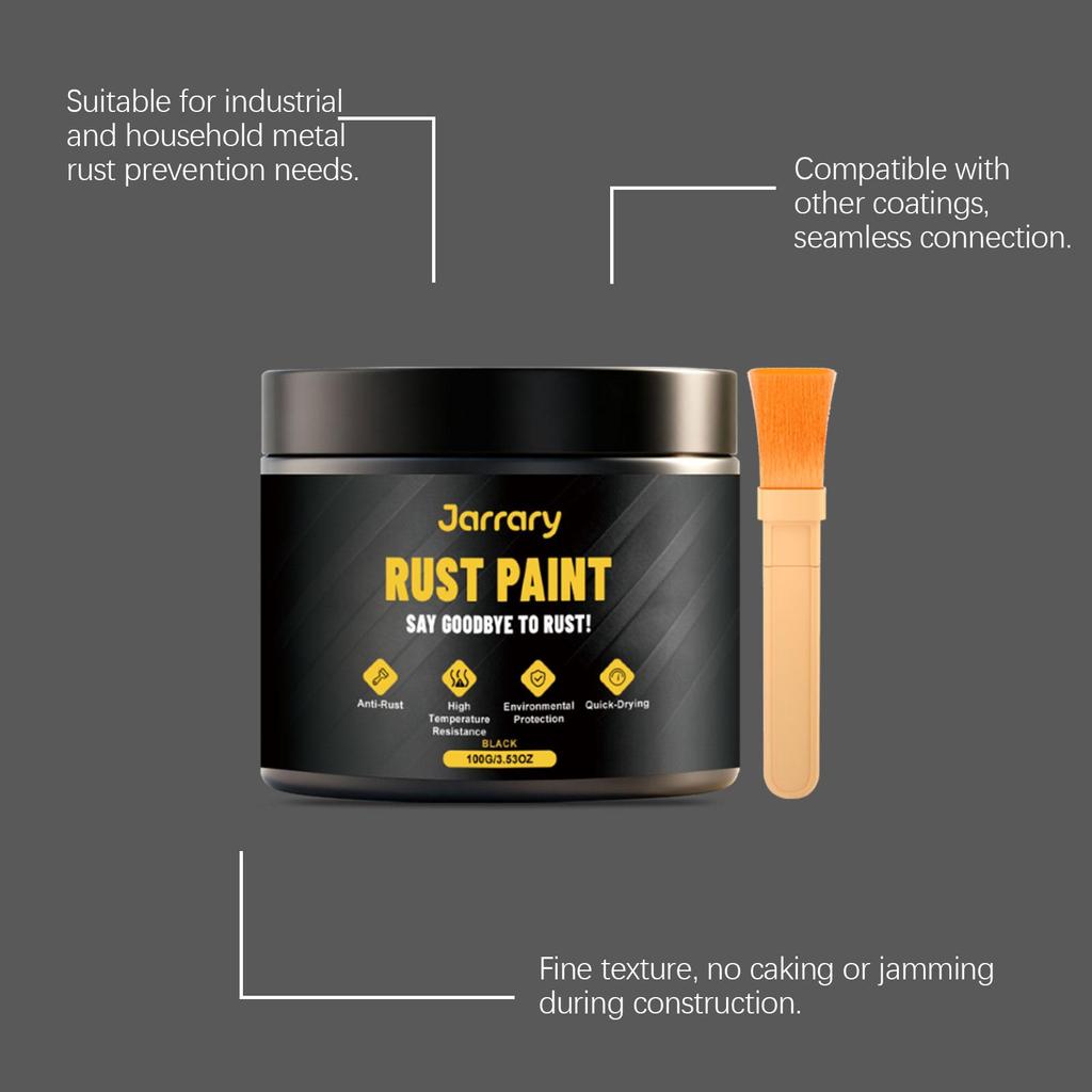 Jarrary multi-purpose black maintenance paint, simple brushing, furniture, metal, daily protective equipment 1set