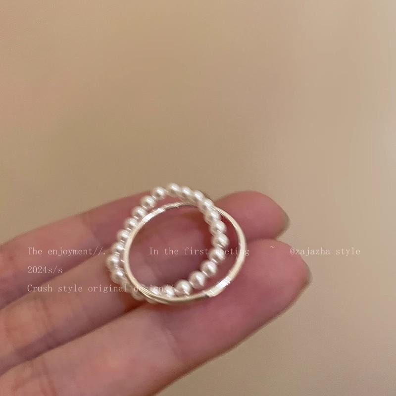 

ins style opal bow open ring women s light luxury index finger ring French jewelry opening adjustable