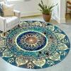 Luxurious Bohemian Style Pattern Round Shape Floor Mats Kitchen Hallway Runner Rug Bedroom Living Room Soft Carpet Non-slip Area Rug