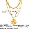 Two Tone Flower Pendant Necklace Titanium Steel Minimalist Jewelry for Women Fashion Gift