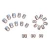 Short square wearing nail pads 24 pieces in a box of blue and white flash fragments to show white fake nails