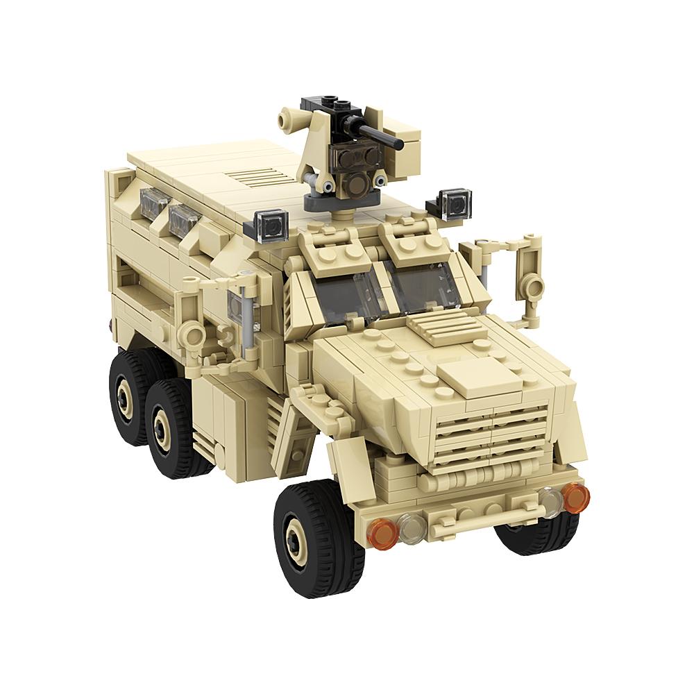 MOC Military Vehicle Serie Bricks BAE Systems Caiman W. CROWS Tank Mine-resistant Ambush Protected Building Block Toys