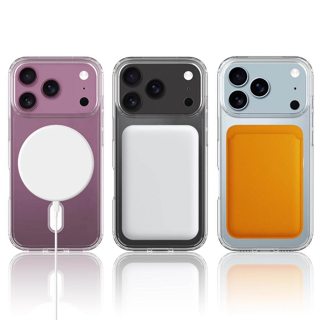 For iPhone 17 Pro Clear Phone Case Compatible with MagSafe TPU+Acrylic Back Cover