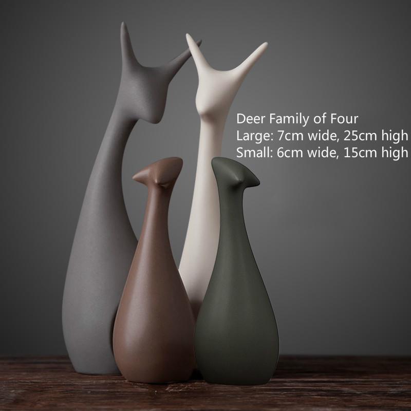 Ceramic Animal Deer Figurine Nordic Home Decoration Crafts Ornaments Artwork Gift Preferred