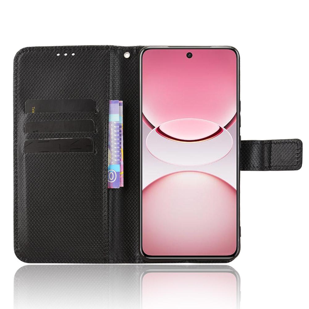 For Vivo Y300 Pro 5G/vivo Y300 Pro+ 5G/vivo iQOO Z10 5G Leather Wallet Case with Strap Diamond Texture Phone Cover