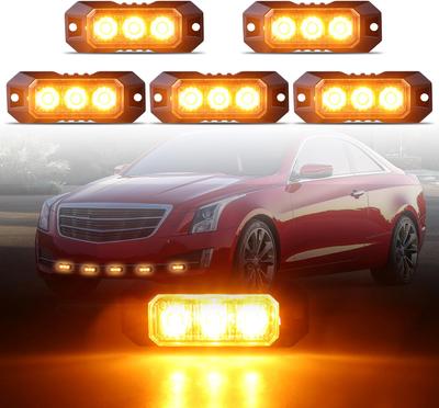 4 Stück 3 LED Stroboskop Warnleuchte Stroboskop Gitter Blinkende Lichtleiste LKW Auto Leuchtfeuer Ampel 12V 24V Autolicht