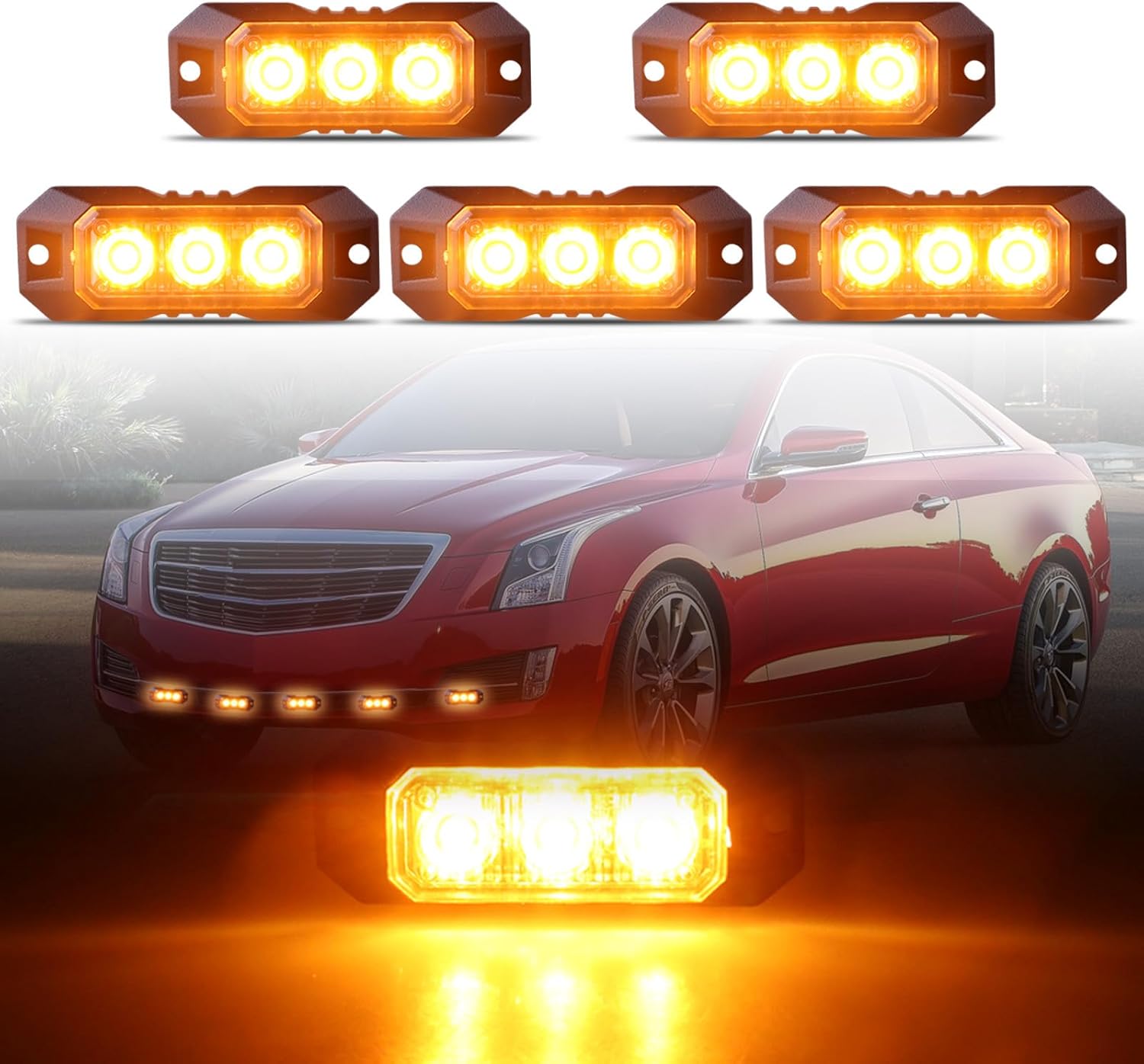 

4pcs 3Led Стробоскоп Попереджувальне світло Стробоскоп Решітка Миготлива світлова панель Вантажівка Автомобільний маячок Світлофор 12V 24V Автомобільний ліхтар 4PCS