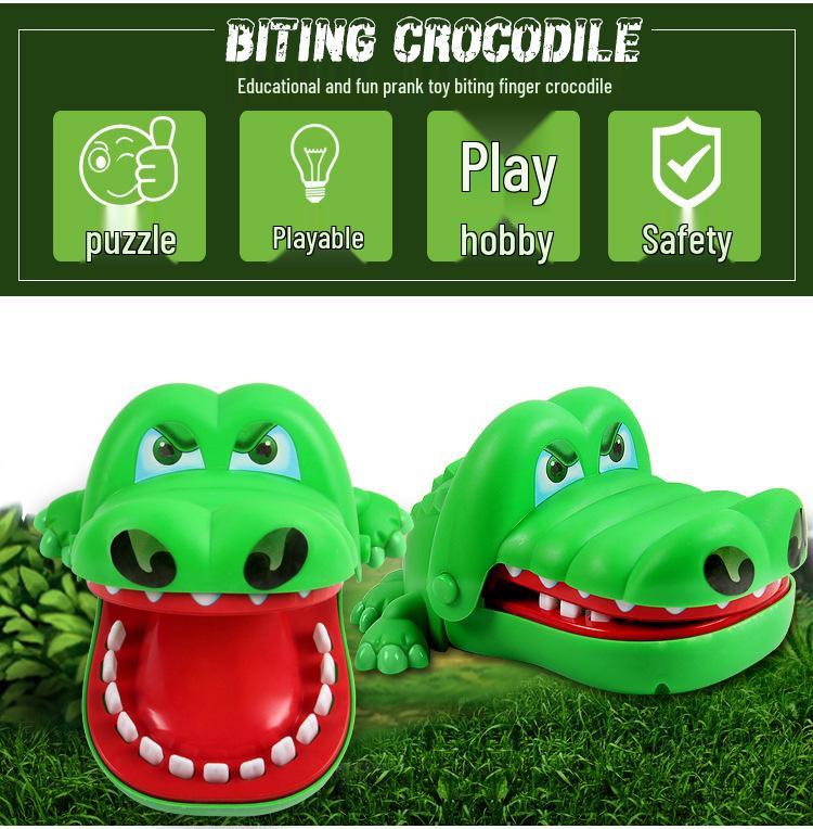 Free Shipping: Biting Crocodile Prank Game - Sound & Light Dinosaur Toy for Kids