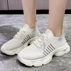 Fashion Casual Solid Thick Platform Sneakers for Women Spring 2025 Autumn Breathable Mesh Sports Shoes Woman Outdoor Lace Up Mujer