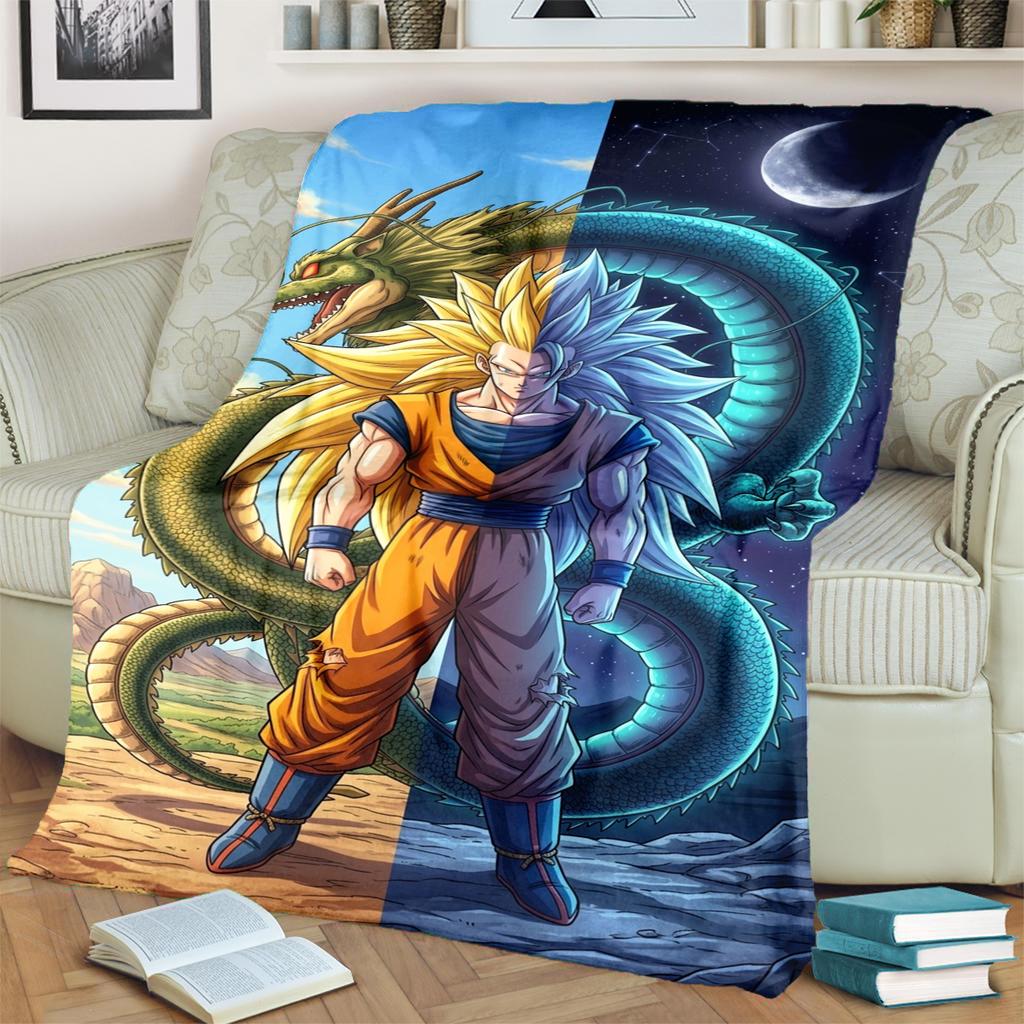 Dragon Ball! Warm Comfortable Print Blanket Flannel for Bedrooms, Sofas, Beds, Chairs, Picnics, Travel