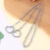 Women Heart Slip Chain Necklace Punk Rock Long Necklaces Adjustable Choker Fashionable Neckchain for Women and Girls
