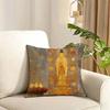 Buddhism Cushion Cover Reversible Plush Pillow Cover Soft Fluffy  Home Decor for Sofa Bedroom