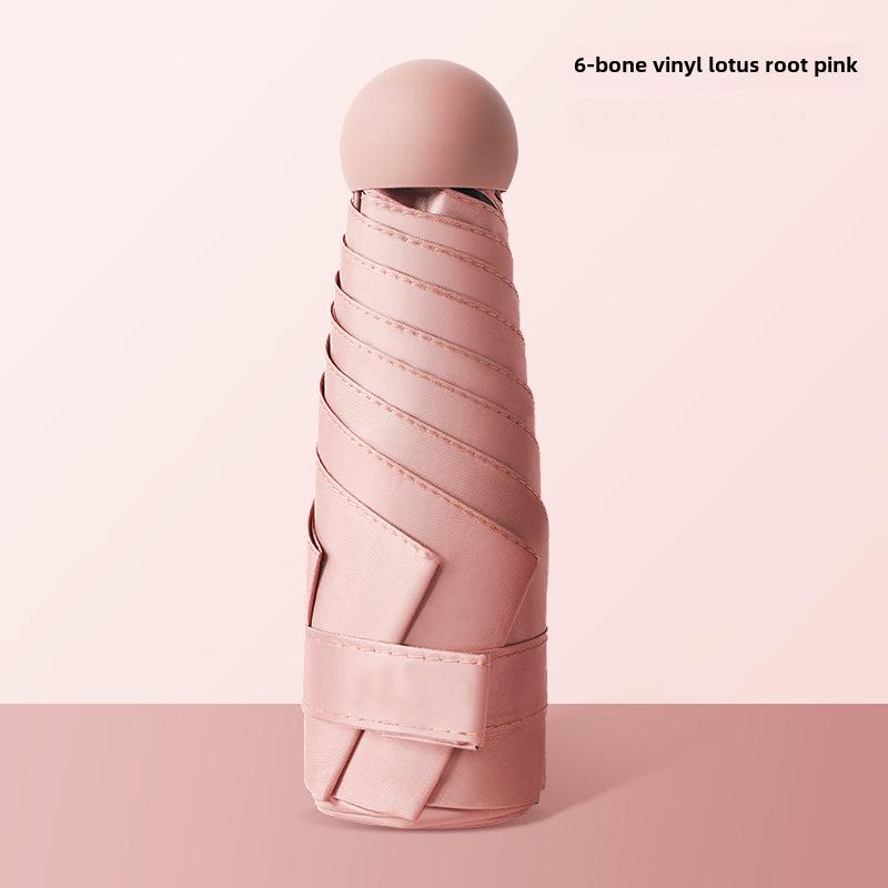 

Портативный женский солнцезащитный зонт - мини-черный капсульный дизайн