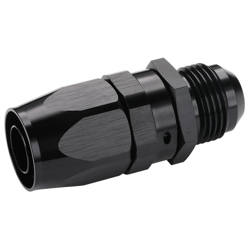 12AN Male Flare to 12AN Swivel Hose End Fitting Adapter Straight Aluminum Black