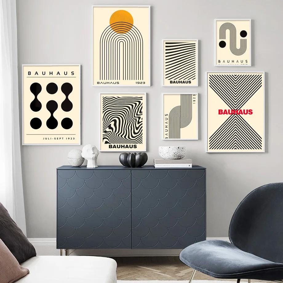 Bauhaus Lines Geometry Stripe Nordic Gallery Minimalist Wall Art Print Canvas Painting Poster for Living Room Modern Home Decor