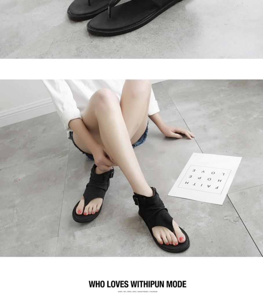 Women's Sandals for Party with Buckle Strap Flat New Summer Roman Shoes