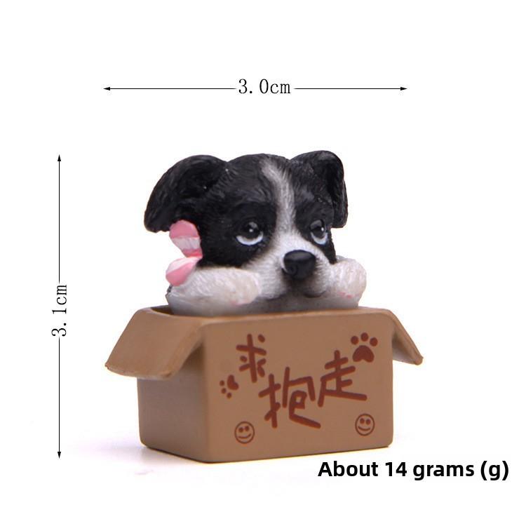 Box Cartoon Cute Corgi Husky Shepherd Dog Mini Model Ornament Desktop Decoration
