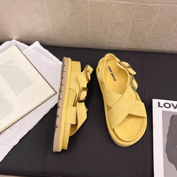 

Fashion Soft All-Match Cross Comfort Shoes for Women Clogs With Heel Female Sandal Anti-Skid 2025 Summer Thick Girls New Gladiator Rome 35