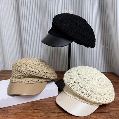 New Octagonal Hat Children Spring and Summer Hollow Breathable Versatile Face Temperament Internet Celebrity Painter Cap