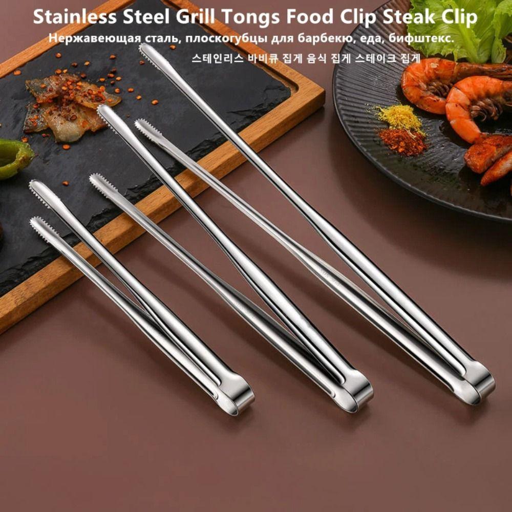 1Pcs Non-Slip Grill Tongs 7/9/12Inch BBQ Steak Clip New Food Clip  Cooking Utensils