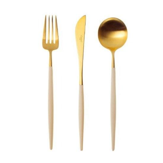 Cutipol GOA Ivory Gold Dinner Set 3Genuine ProductMail Delivery Available Up 2 Sets (Cutlery Stylish Cute Knife Fork Spoon Gift Wedding Celebration