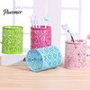 Rust Resistant Pen Cup Holder, Large Capacity Hollow Flower Design Cup, High Temperature Paint Finish Holder Iron Stationery for Pens Scissors Makeup