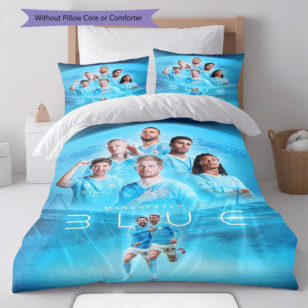 The Blues Team Bedding Quilt Set Quilt Cover Pillowcase Home Decoration Birthday Gift (1 * Duvet Cover + 2 * Pillowcase, Without Core)