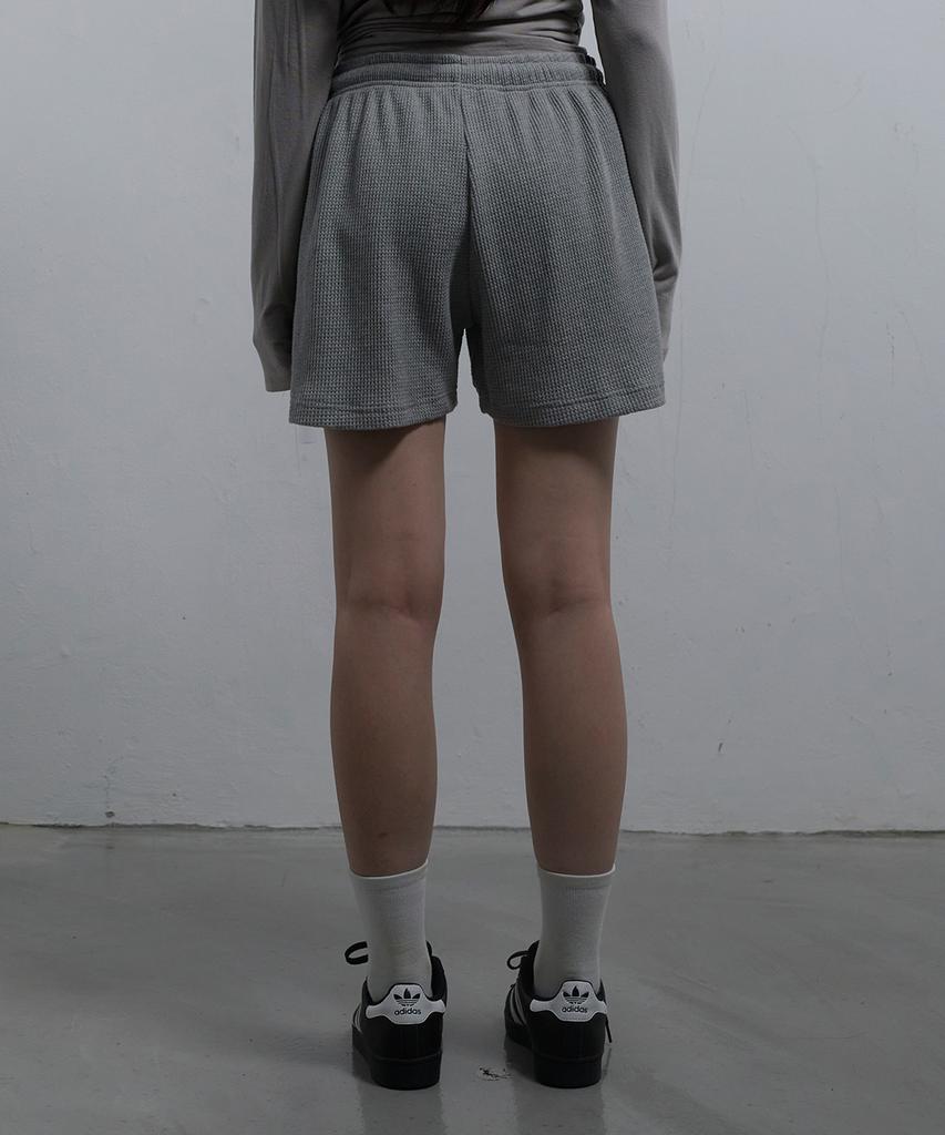 CHICKS Knitting-Like Track Shorts Charcoal