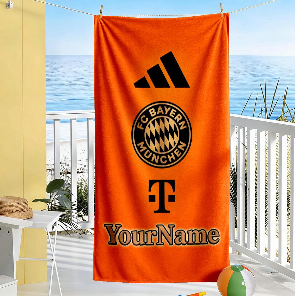 Bayern Munich Customized Name Beach Towel High Absorbency & Quick-Dry Portable for SwimmingBeachCamping Travel Beach AccessoriesGym