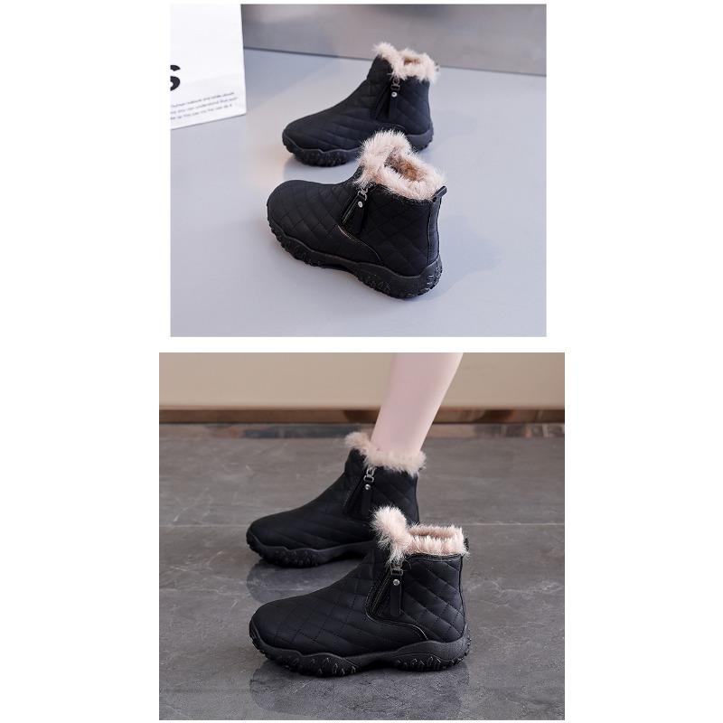 Women Fur Integrated Fleece Lined Thick Sole Warm Fashion Winter Snow Boots