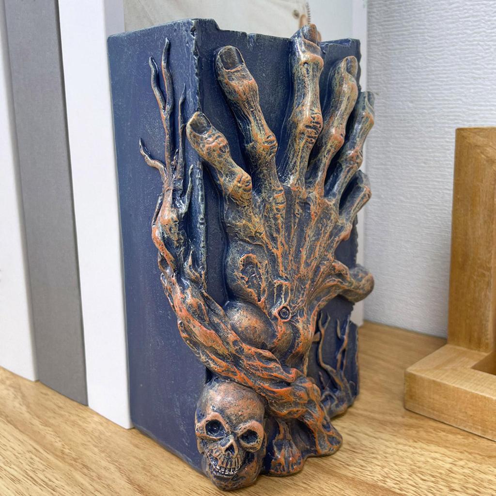 Halloween Skeleton Finger Bookends Ornament Horror Resin Decoration Small Home Halloween Reading Desk Decorative