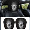 2PCS Scary Headrest Covers Ghost Face Printing Auto Seat Universal Elastic Models Headrest Protector