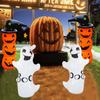 130cm Halloween Standing Inflatable Yard Decor, Inflatable White Ghost and Pumpkin for Home Yard Lawn Indoor Outdoor Decoration