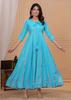 Dámské designové party oblečení s potiskem z viskózové viskózy Rayon Anarkali Kurta Šaty
