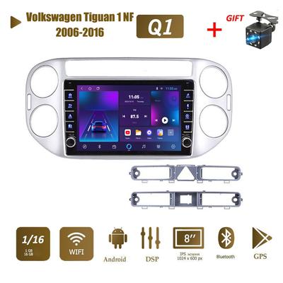 לפולקסווגן Tiguan 1 NF 2006-2016 עם כפתור אנדרואיד רדיו רכב מולטימדיה נגן ניווט סטריאו GPS 2 Din 1+16GB