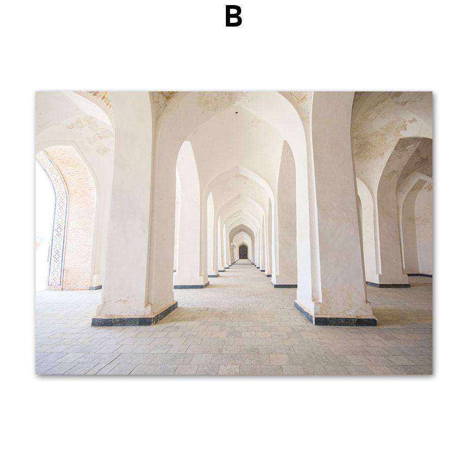 Islamic Mosque Quran Gallery Door Flowers Posters Prints Wall Art Canvas Painting Nordic Wall Pictures For Living Room Decor