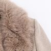 Langer Damenmantel aus Wollmischung mit Kunstpelzkragen und Bindegürtel Winter Streetwear