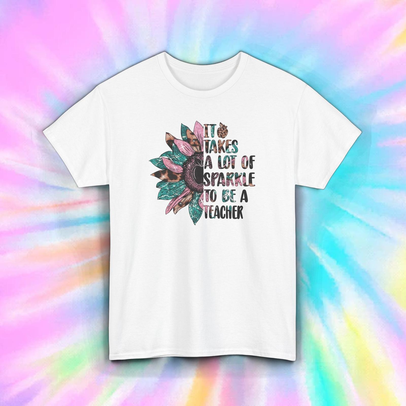 Sparkle Teacher T-Shirt Cute Sunflower Educator Appreciation Tee S-5XL S